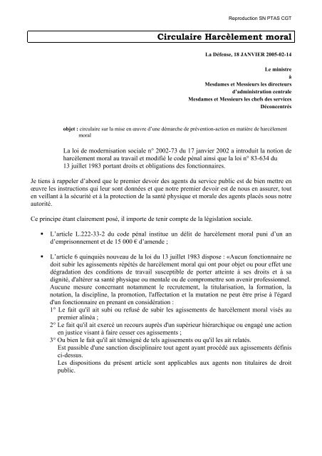 Modele Lettre De Demission Harcelement Moral
