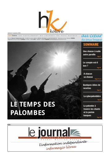 LE TEMPS DES PALOMBES - Le Journal du Pays Basque