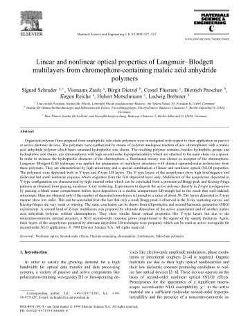 Linear and nonlinear optical properties of Langmuir–Blodgett ...