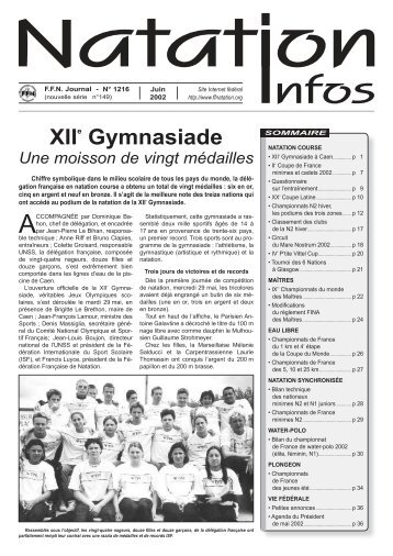 XIIe Gymnasiade - Fédération Française de Natation