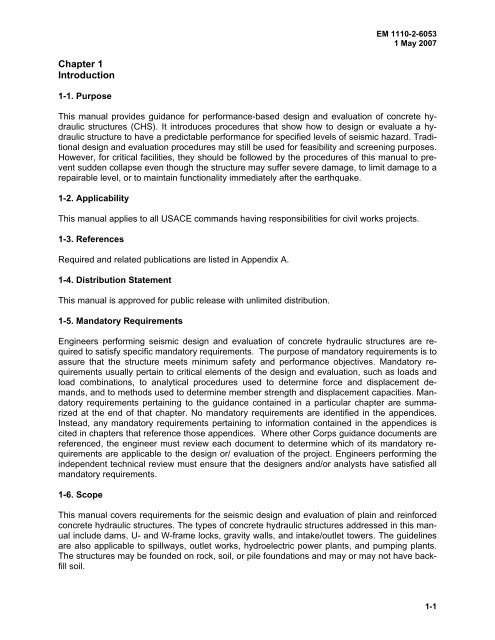 Earthquake Design and Evaluation of Concrete Hydraulic Structures