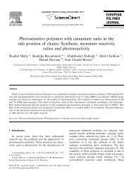 Photosensitive polymers with cinnamate units in the side position of ...