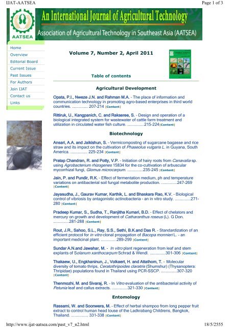 Volume 7, Number 2, April 2011 Page 1 of 3 IJAT-AATSEA 18/5 ...