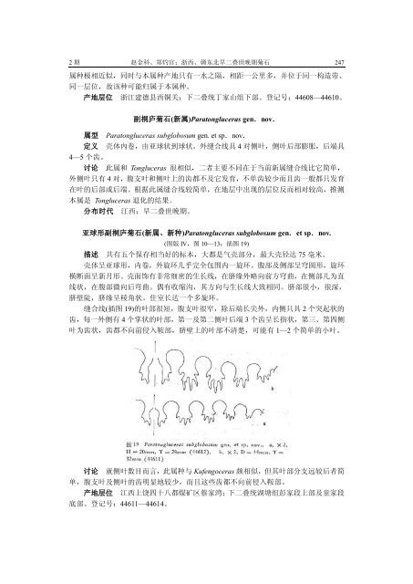 浙西、赣东北早二叠世晚期菊石 - 中国科学院南京地质古生物研究所 ...