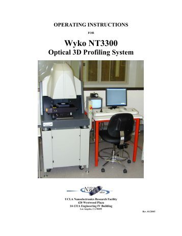 Wyko NT3300 Optical 3D Profiling System - Login | Nanolab, UCLA