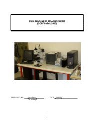 FILM THICKNESS MEASUREMENT (SCI FilmTek 2000)