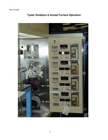 Tystar Oxidation & Anneal Furnace Operation - Login | Nanolab, UCLA