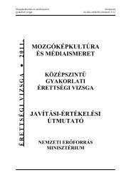 mozgóképkultúra és médiaismeret javítási-értékelési útmutató