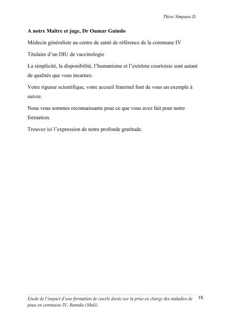 etude de l'impact d'une formation dermatologique de courte duree ...