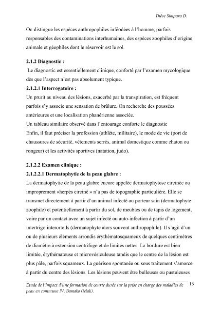 etude de l'impact d'une formation dermatologique de courte duree ...