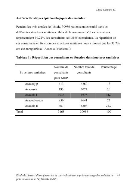 etude de l'impact d'une formation dermatologique de courte duree ...