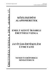 közlekedési alapismeretek javítási-értékelési útmutató