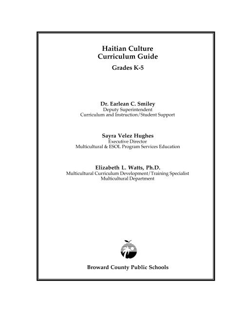 Haitian Culture Curriculum Guide