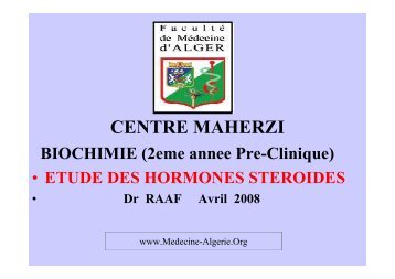 Hormones steroides - Médecine Algérie