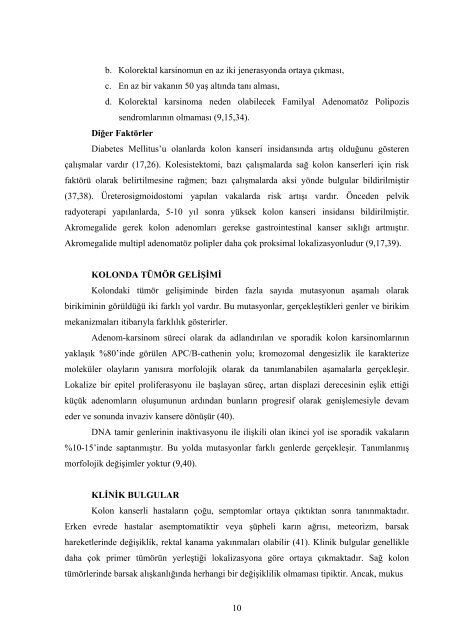 evre ı-ııı kolon kanserinde prognostik faktörlerin araştırılması