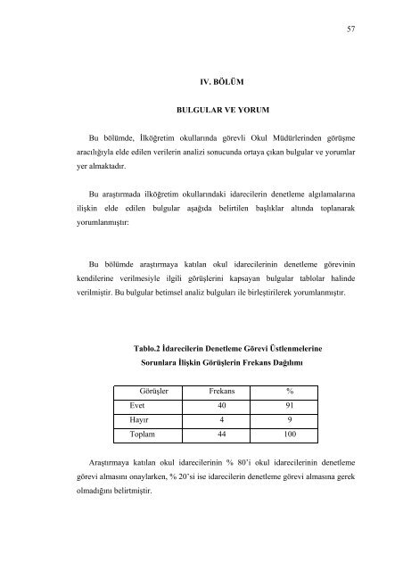 ilköğretim kurumlarındaki yöneticilerin denetleme faaliyetlerine