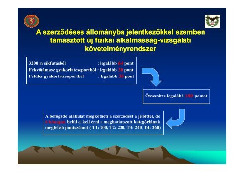 A fizikai alkalmasság-vizsgálati és állapotfelmérési rendszer aktuális