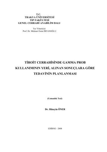 tiroit cerrahisinde gamma prob kullanımının yeri, alınan sonuçlara ...