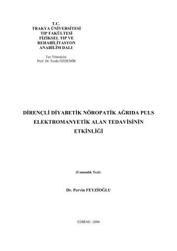 dirençli diyabetik nöropatik ağrıda puls elektromanyetik alan ...