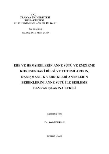 ebe ve hemşirelerin anne sütü ve emzirme konusundaki bilgi ve ...