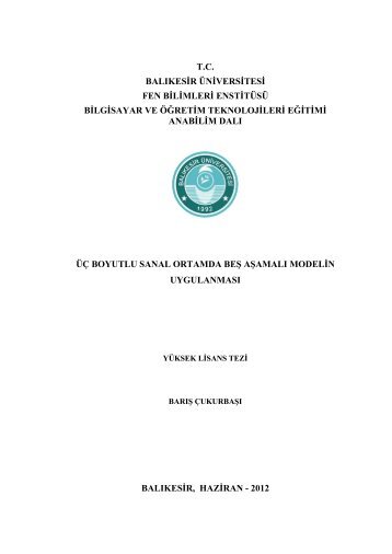 tc balıkesir üniversitesi fen bilimleri enstitüsü bilgisayar ve öğretim ...