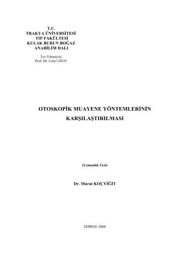 otoskopik muayene yöntemlerinin karşılaştırılması