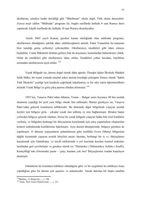 LOZAN'DAN GÜNÜMÜZE BATI TRAKYA'DA AZINLIK EĞİTİMİ ...