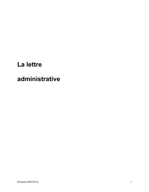 La lettre administrative