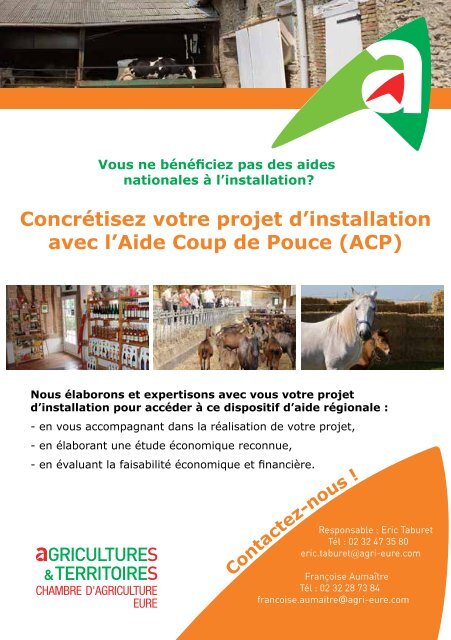 l'Aide Coup de Pouce - Chambre d'Agriculture de l'Eure