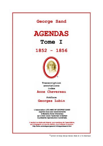 AGENDAS - Les Amis de George Sand