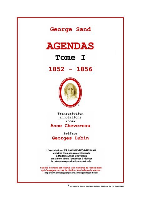 Agendas Les Amis De George Sand