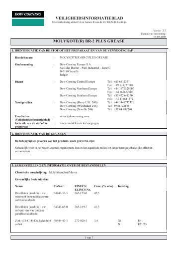 veiligheidsinformatieblad molykote(r) br-2 plus grease