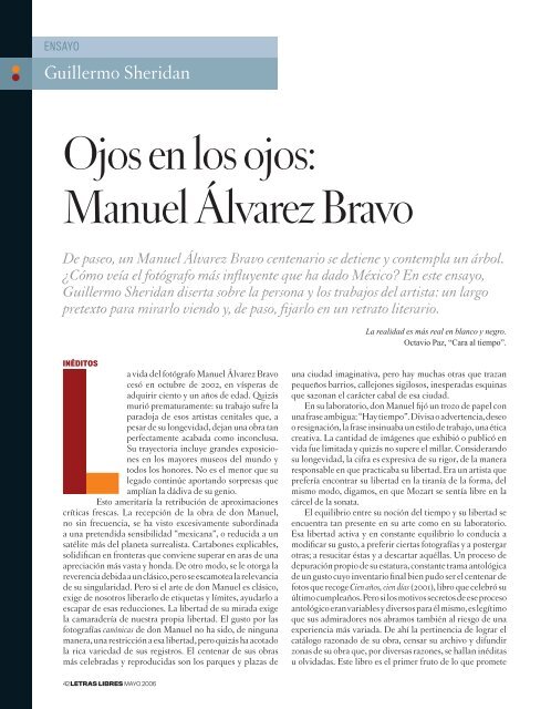 Ojos en los ojos: Manuel Álvarez Bravo - Letras Libres