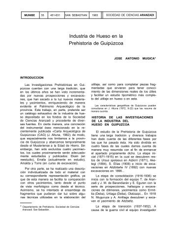 Industria de Hueso en la Prehistoria de Guipúzcoa - Aranzadi