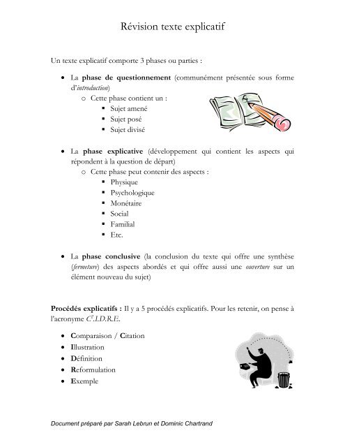Exemple De Conclusion D Un Texte Explicatif