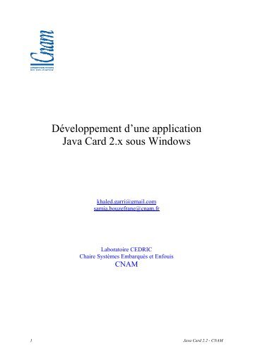 Tutoriel: Comment développer une application Java ... - Cedric - Cnam