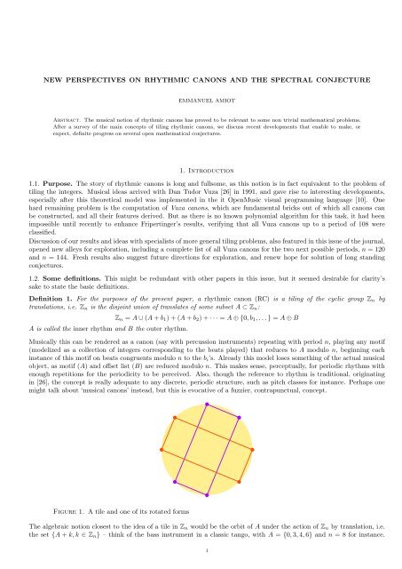 Emmanuel Amiot Modèles algébriques et algorithmes pour la ...