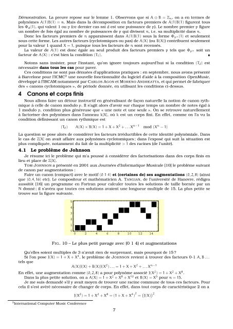 Emmanuel Amiot Modèles algébriques et algorithmes pour la ...