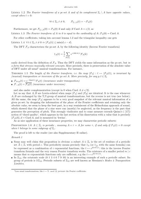 Emmanuel Amiot Modèles algébriques et algorithmes pour la ...