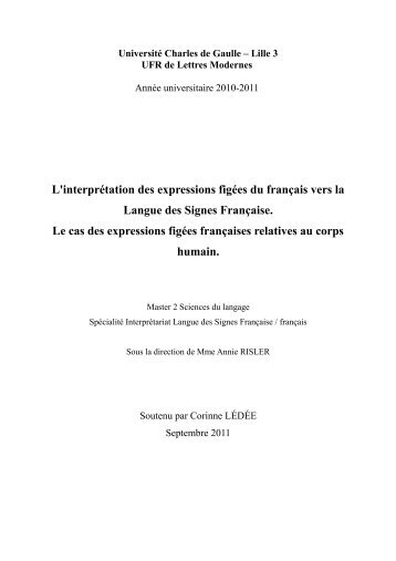 L'interprétation des expressions figées du français vers la Langue ...