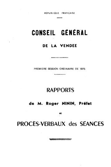 CONSEIL GENERAL - Archives de Vendée