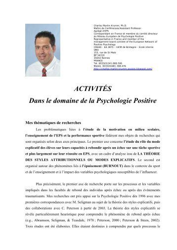 Synthèse CV - Psychologie Positive