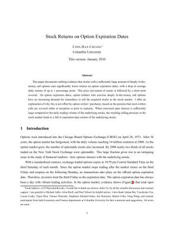 Stock Returns on Option Expiration Dates