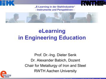 eLearning in Engineering Education