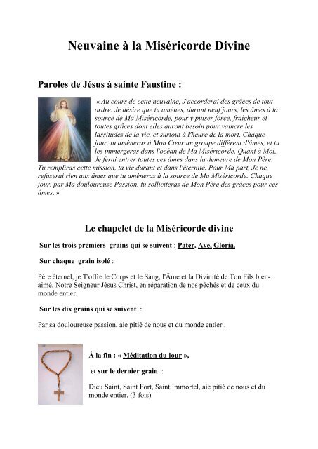 Neuvaine A La Misericorde Divine Accueil