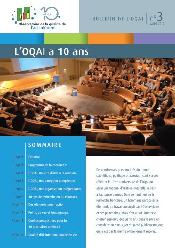 L'OQAI a 10 ans - Observatoire de la qualité de l'air intérieur