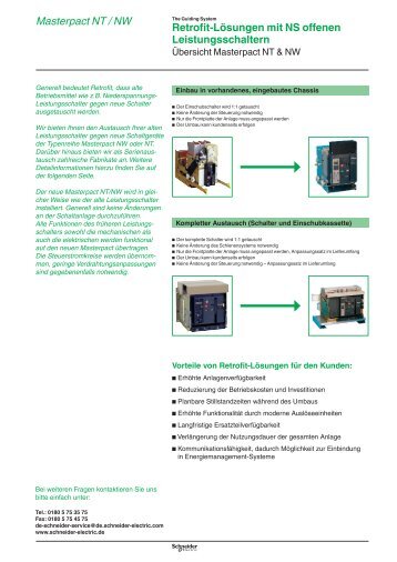 Masterpact NT / NW Retrofit-Lösungen mit NS ... - Schneider Electric
