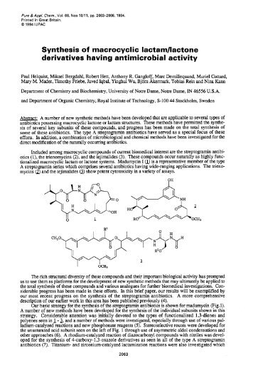 Synthesis of macrocyclic lactam/lactone derivatives having ... - IUPAC