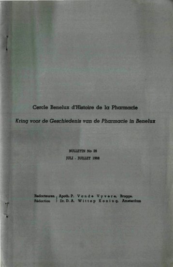 1968-039 geschiedenis/histoire pharmacie - Kringgeschiedenis