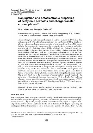 Conjugation and optoelectronic properties of acetylenic ... - IUPAC